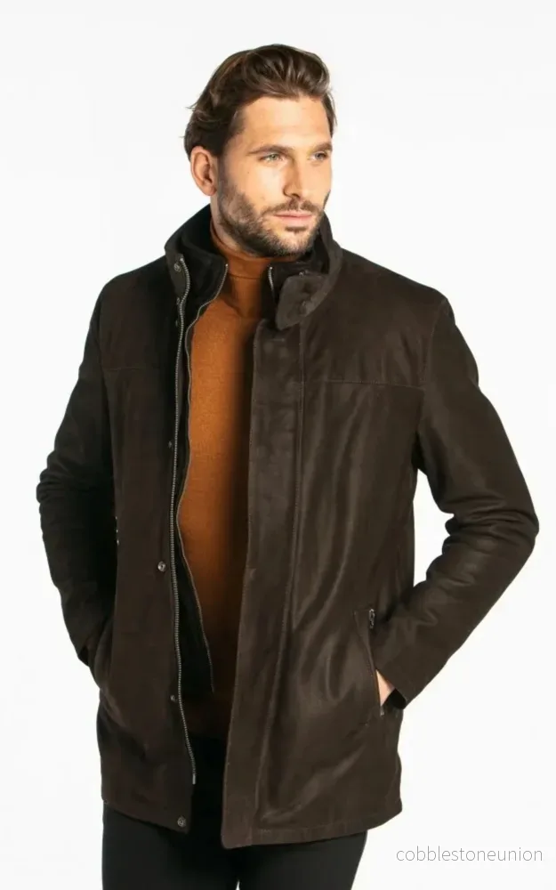Balzac Brown Nubuck Leather Jacket - Men - Bild 2