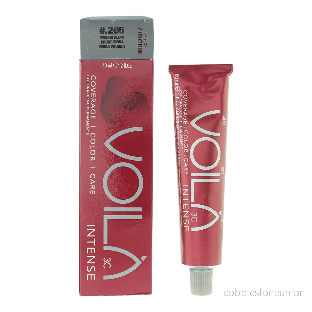 Intercosmo, Voila 3C Intense, Permanent hårfärg, 205 Mocha Plum, 60 ml - Bild 2