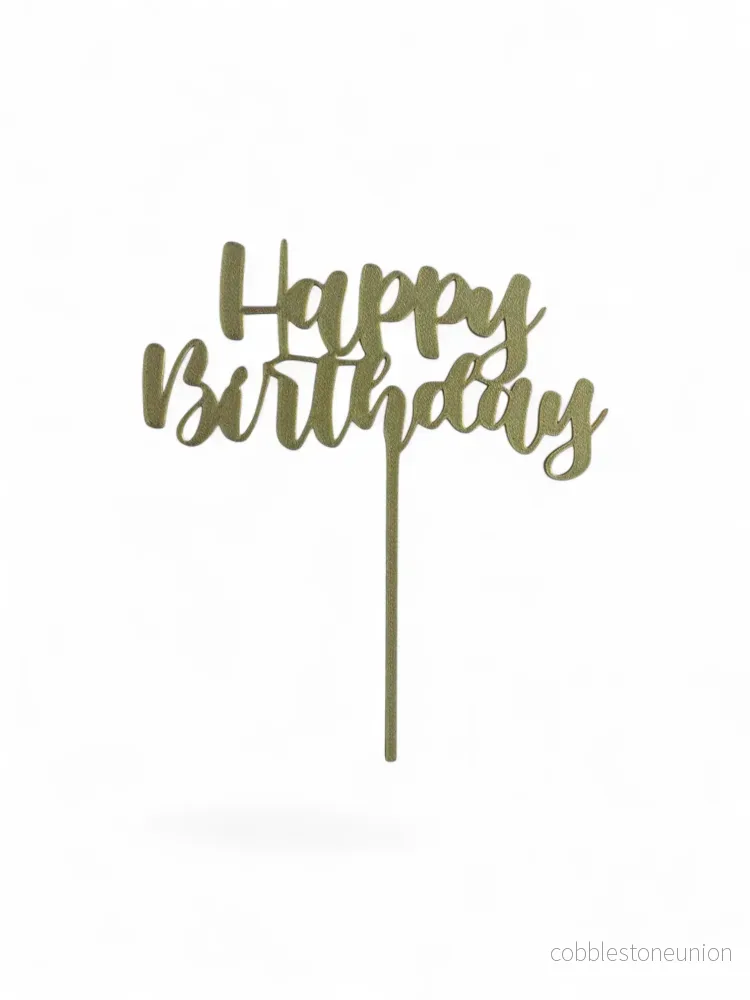 Cake Topper Happy Birthday- Guld/Silver Cake Topper Happy Birthday- Guld/Silver