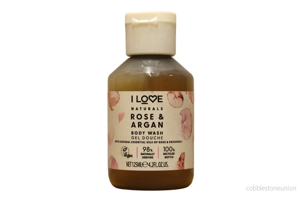 I Love, Naturals Collection, Vegan, Ros & Argan, Återfuktande, Duschgel, För alla hudtyper, 125 ml - Bild 2