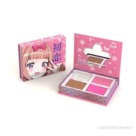 Rude Cosmetics, Sweetheart Sawa-Chan, Fleranvändning, Ansiktspalett, 4 nyanser