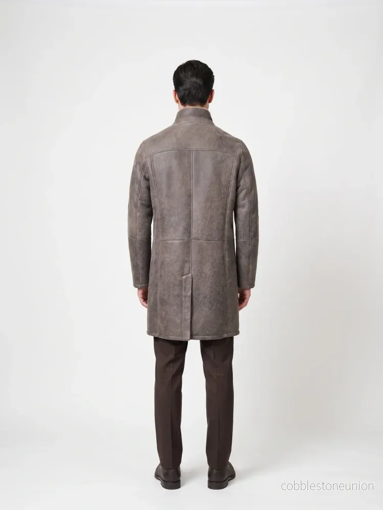 Carlo, 100 cm. - Collar Nappa Lamb Crack Washed - Man Dark Brown - Bild 2