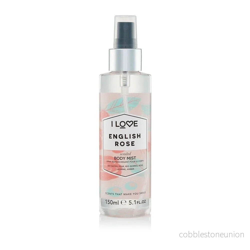 I Love, English Rose, Refreshing, Body Mist, 165ml