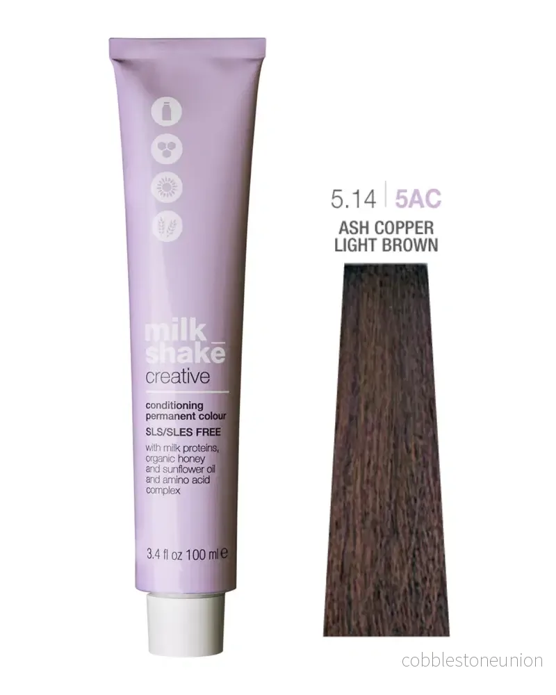 Milk Shake, Creative, Parabenfri, Permanent hårfärg, 5.14/5AC Ash Copper Deep Light Brown, 100 ml Milk Shake, Creative, Parabenfri, Permanent hårfärg, 5.14/5AC Ash Copper Deep Light Brown, 100 ml