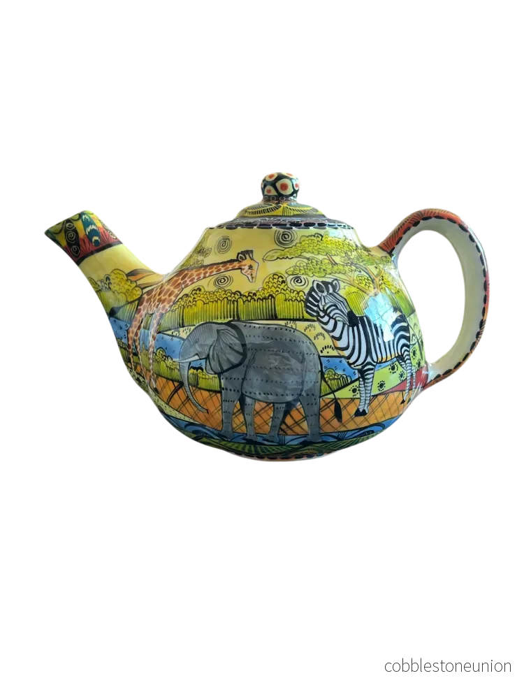 Tekanna Safarimotiv 17 cm - Handgjort Porslin Zimbabwe - Bild 3