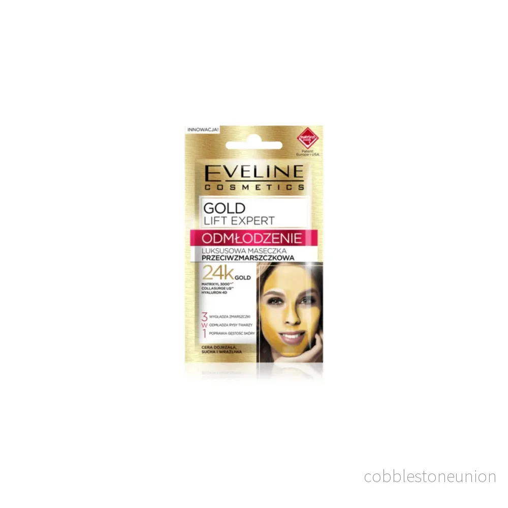 Eveline Cosmetics, Gold Lift Expert, Anti Aging, Veckovis, Kräm mask, För ansiktet, 7 ml Eveline Cosmetics, Gold Lift Expert, Anti Aging, Veckovis, Kräm mask, För ansiktet, 7 ml