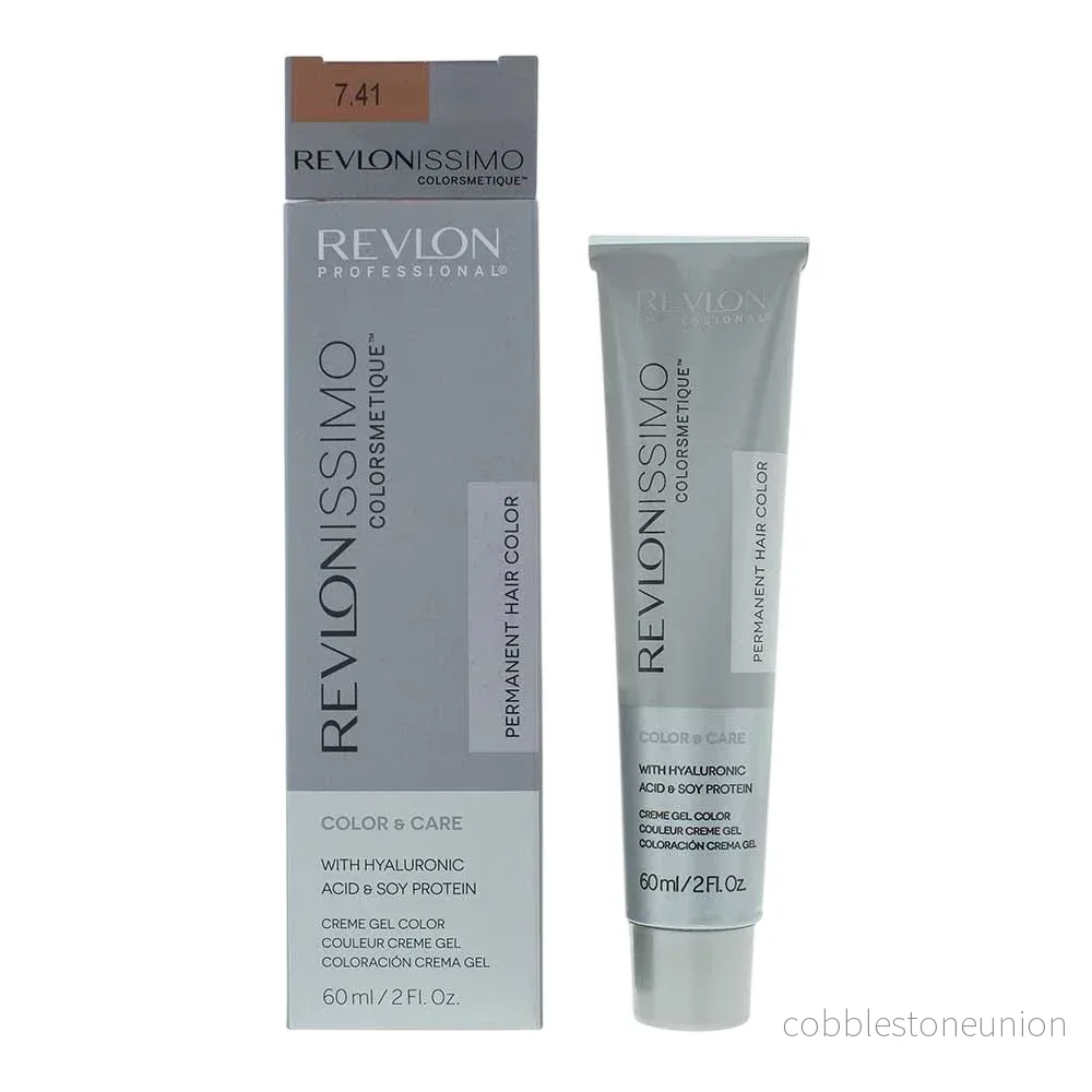 Revlon, Revlonissimo Colorsmetique, Permanent Hair Color, 7.41 Hazel Blonde, 60 ml
