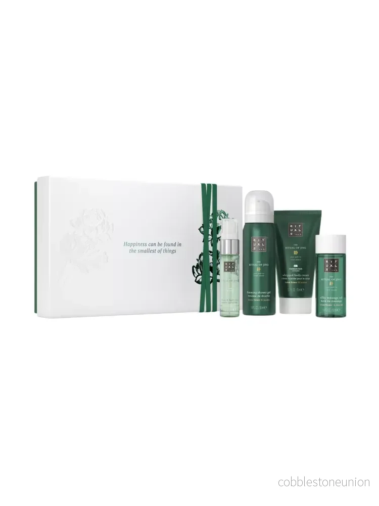 Rituals-set: The Ritual Of Jing, duschgel, alla hudtyper, 50 ml + The Ritual Of Jing, lugnande, kroppskräm, 70 ml + The Ritual Of Jing, närande, torrolja för kroppen, 50 ml + The Ritual Of Jing, kuddspray, 20 ml Rituals-set: The Ritual Of Jing, duschgel, alla hudtyper, 50 ml + The Ritual Of Jing, lugnande, kroppskräm, 70 ml + The Ritual Of Jing, närande, torrolja för kroppen, 50 ml + The Ritual Of Jing, kuddspray, 20 ml