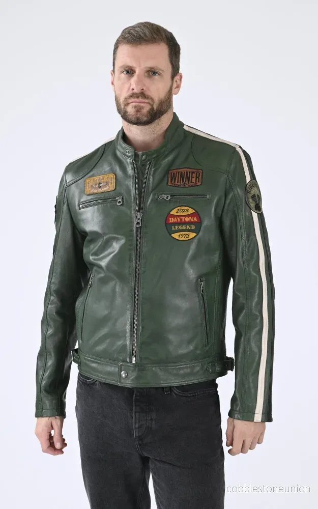 Wartburg Green Leather Jacket - Men - Bild 2