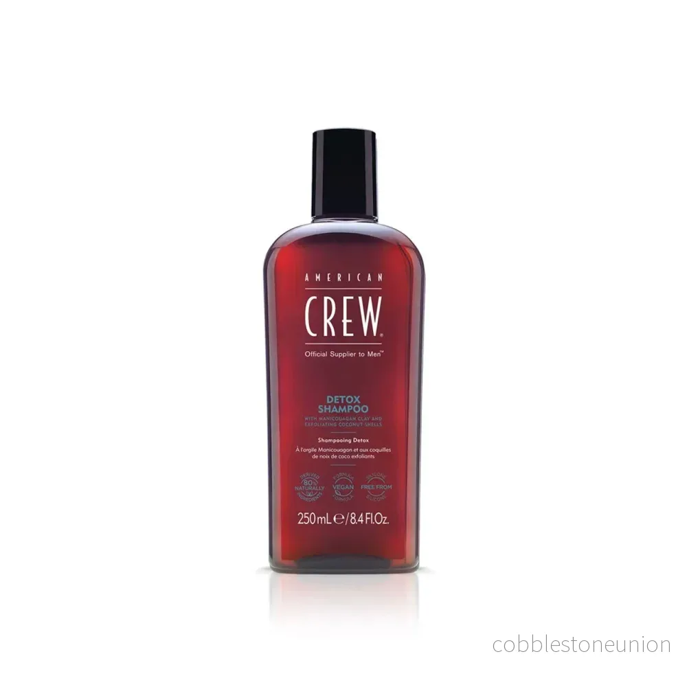 American Crew, Detox, Vegan, Hårshampo, För reglering av överflödigt talg, 250 ml