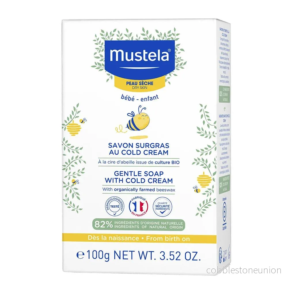 Mustela, Cold Cream, Naturligt bivax, Mild rengöring, Tvål, 100 g Mustela, Cold Cream, Naturligt bivax, Mild rengöring, Tvål, 100 g
