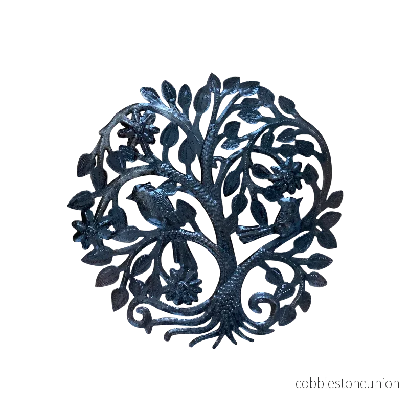 Väggdekoration 39 cm – Två Fåglar & Blommor Omålad Väggdekoration 39 cm – Två Fåglar & Blommor Omålad