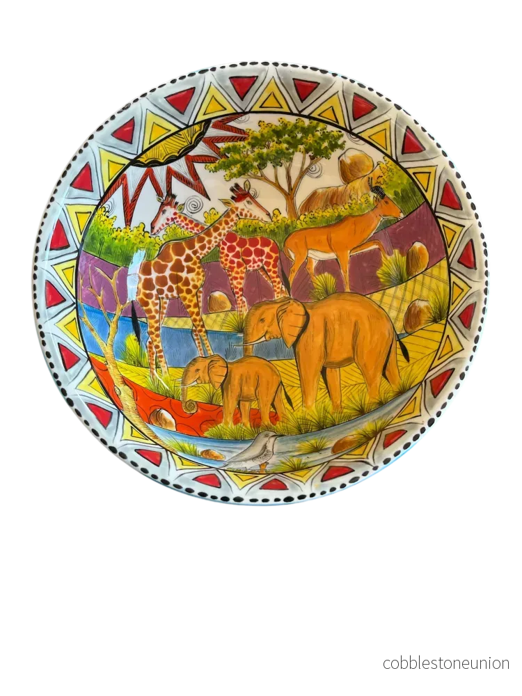 Skål Safarimotiv 20 cm - Handgjort Porslin Zimbabwe - Bild 3