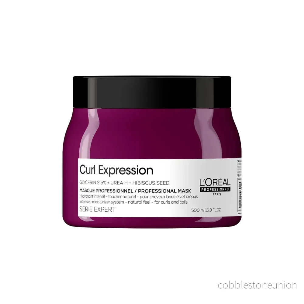 L’Oreal Professionnel, Serie Expert Curl Expression, Glycerin 2,5% + Urea H + Hibiskusfrön, Hårbehandlingskräm mask, Intensiv återfuktning, 500 ml L’Oreal Professionnel, Serie Expert Curl Expression, Glycerin 2,5% + Urea H + Hibiskusfrön, Hårbehandlingskräm mask, Intensiv återfuktning, 500 ml