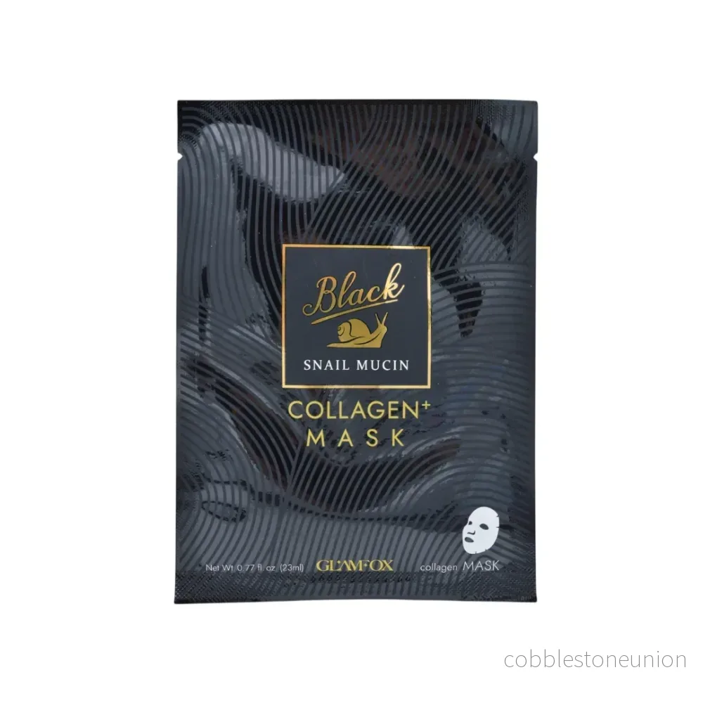 Glamfox, Black, Snail Mucin & Collagen, Återfuktande, Ansiktsmask, För ansiktet, 23 ml Glamfox, Black, Snail Mucin & Collagen, Återfuktande, Ansiktsmask, För ansiktet, 23 ml