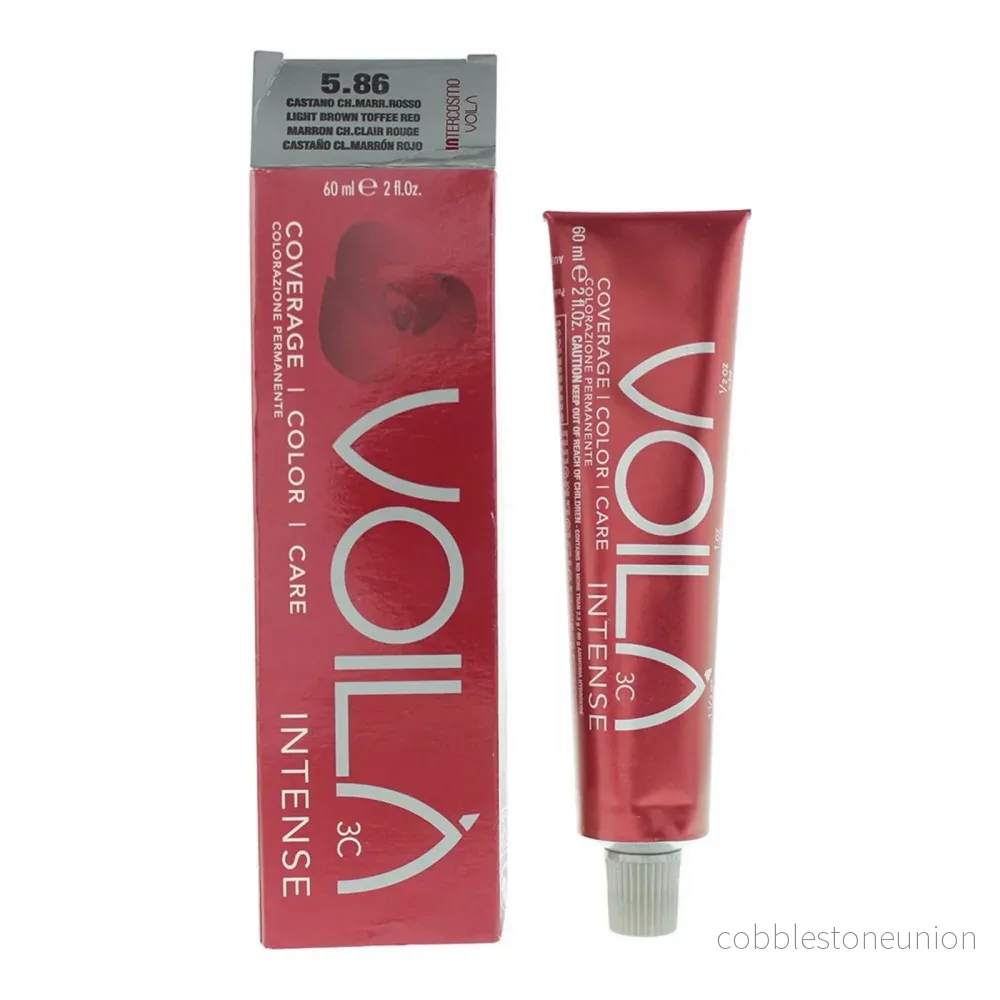 Intercosmo, Voila 3C Intense, Permanent hårfärg, 5.86 Ljusbrun Toffée Röd, 60 ml