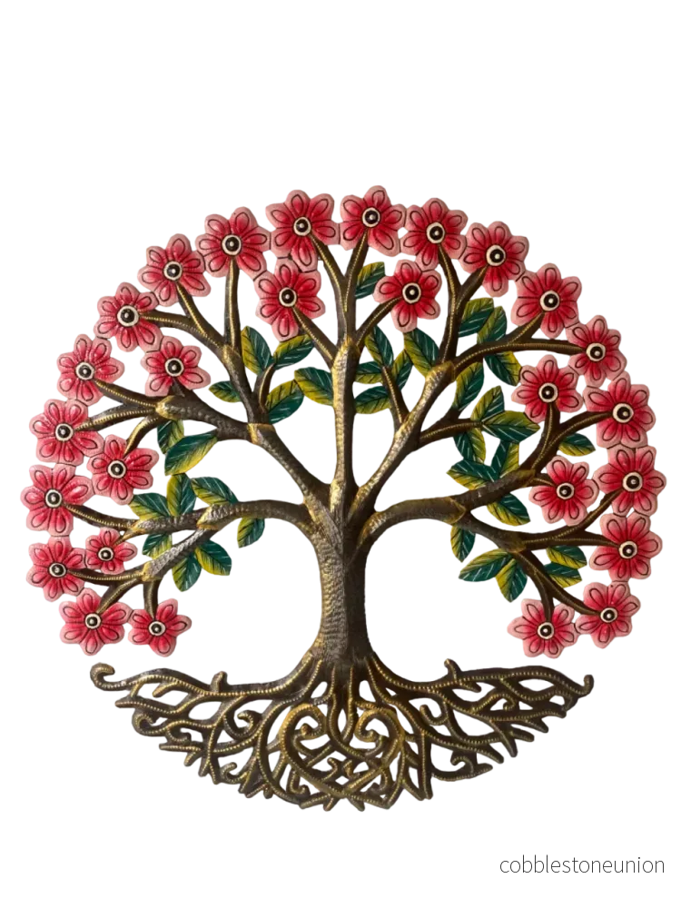 Väggdekoration Livets Träd 57 cm – Röda Blommor Haiti Väggdekoration Livets Träd 57 cm – Röda Blommor Haiti