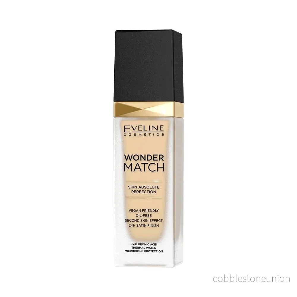 Eveline Cosmetics, Wonder Match Skin Absolute Perfection, återfuktande, flytande foundation, 05, Light Porcelain, 30 ml