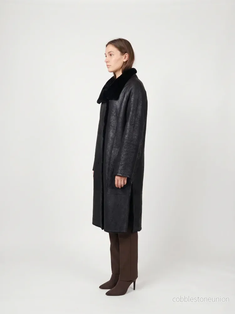 Jamie, 105 cm. - Krage - Nappa Lamb - Dam - Svart - Bild 2