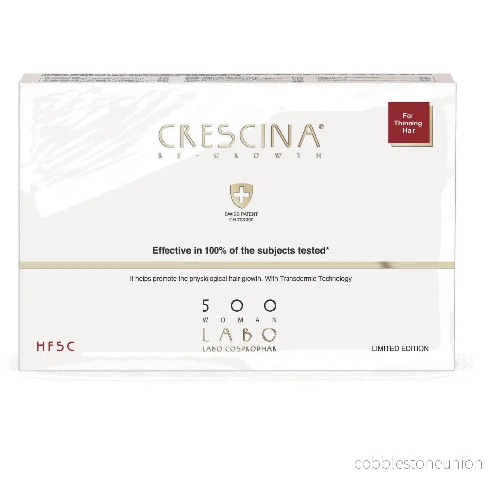 Set, Labo Suisse, Crescina, Transdermic HFSC 500, Tillväxtstimulerande, Serum i ampuller, För hårbotten, För kvinnor, 5 st, 3,5 ml Set, Labo Suisse, Crescina, Transdermic HFSC 500, Tillväxtstimulerande, Serum i ampuller, För hårbotten, För kvinnor, 5 st, 3,5 ml