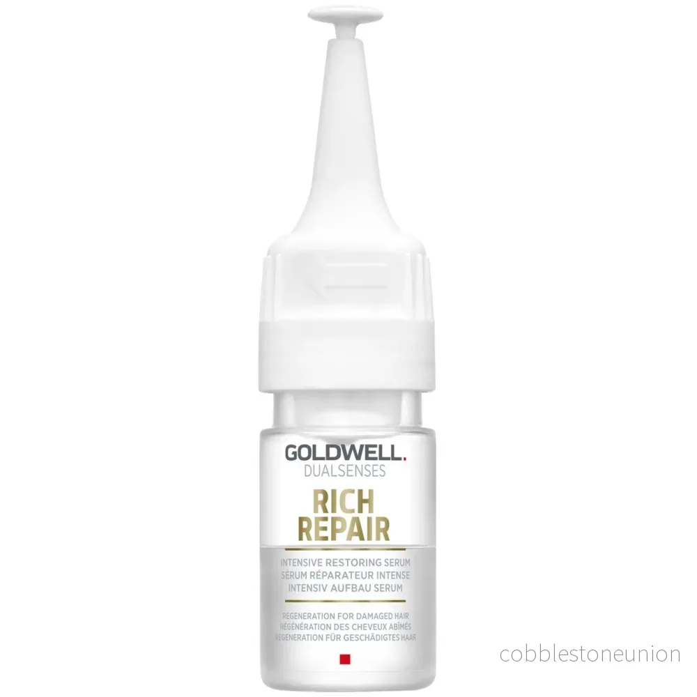 Set, Goldwell, Dualsenses Rich Repair, Reparation, Ampullbehandlingsserum, För hår, För kvinnor, 12 st, 18 ml Set, Goldwell, Dualsenses Rich Repair, Reparation, Ampullbehandlingsserum, För hår, För kvinnor, 12 st, 18 ml
