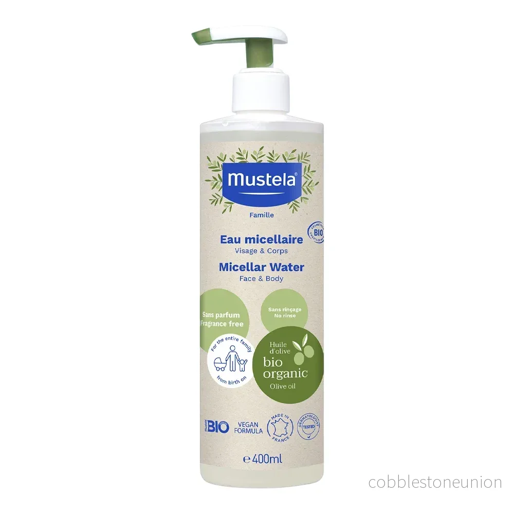 Mustela, Mustela, Bio, Milt rengöringsvatten, Micellärt vatten, Alla hudtyper, 400 ml