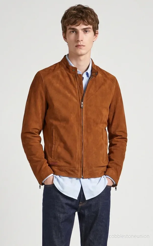 Delf Cognac Suede Jacket – Men Delf Cognac Suede Jacket – Men