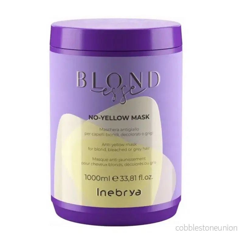 Inebrya, Blondesse No-Yellow, Hårbehandling Krämmask, Neutraliserar gula toner, 1000 ml