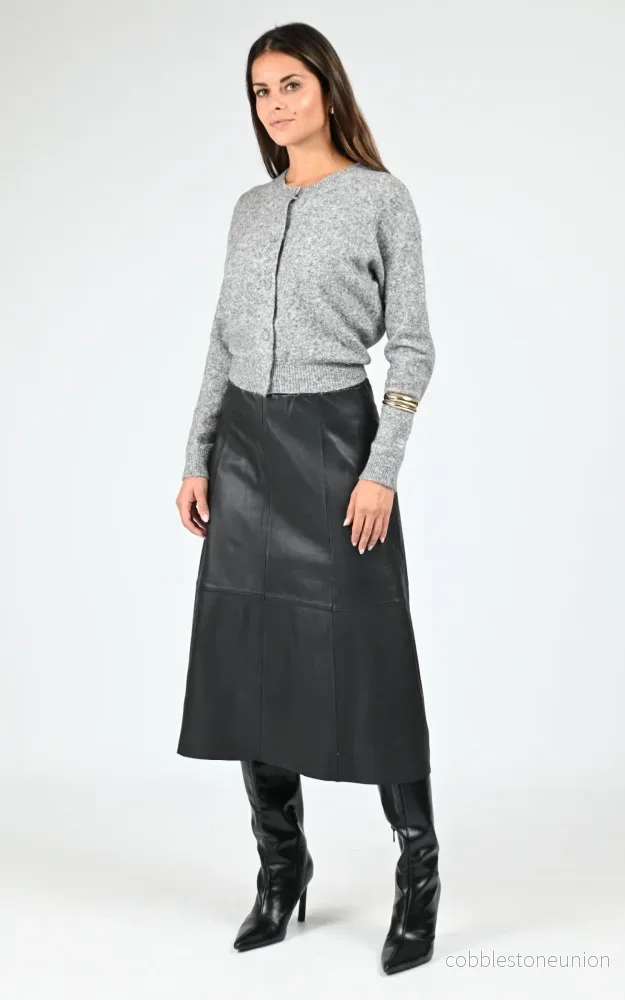 Black Nahee Leather Long Skirt - Women - Bild 2