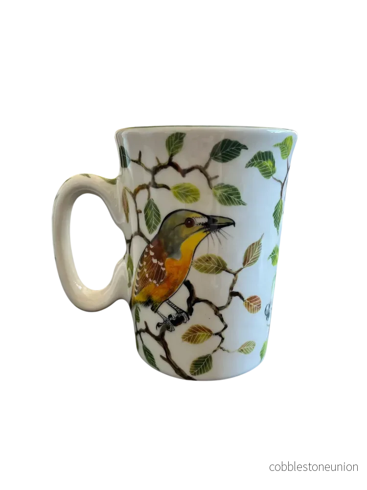 Mugg Fågelmotiv 11 cm - Handgjort Porslin Zimbabwe