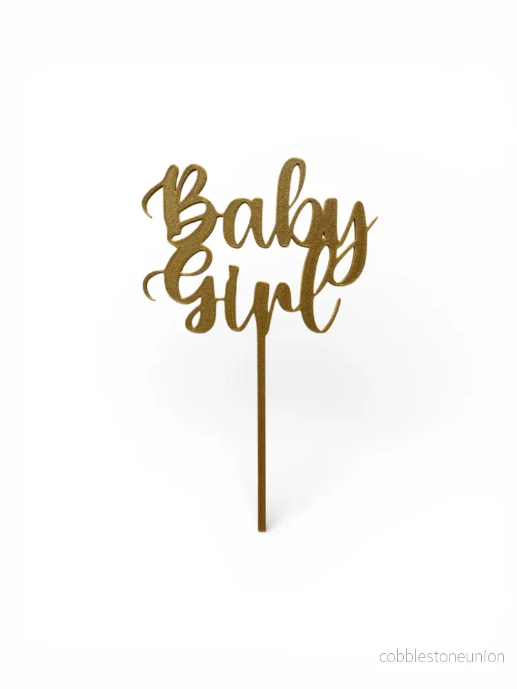 Cake Topper Baby Girl – Guld/Silver