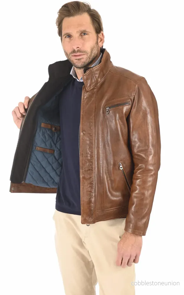 Falconero Brown Leather Jacket - Men - Bild 3