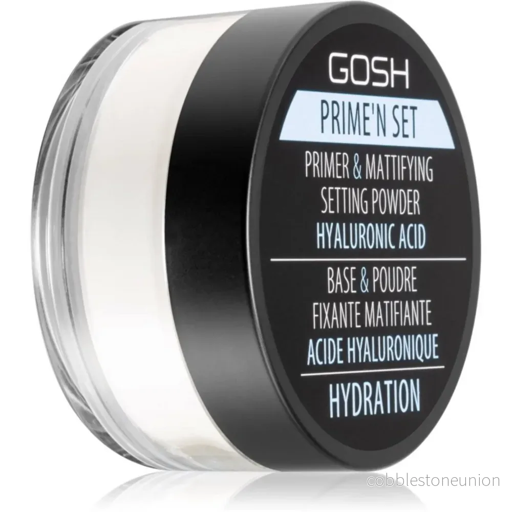 Gosh, Prime’N Set, Vegan, Primer och fixeringspuder, Löst puder, 002, Banan, 7 g Gosh, Prime’N Set, Vegan, Primer och fixeringspuder, Löst puder, 002, Banan, 7 g