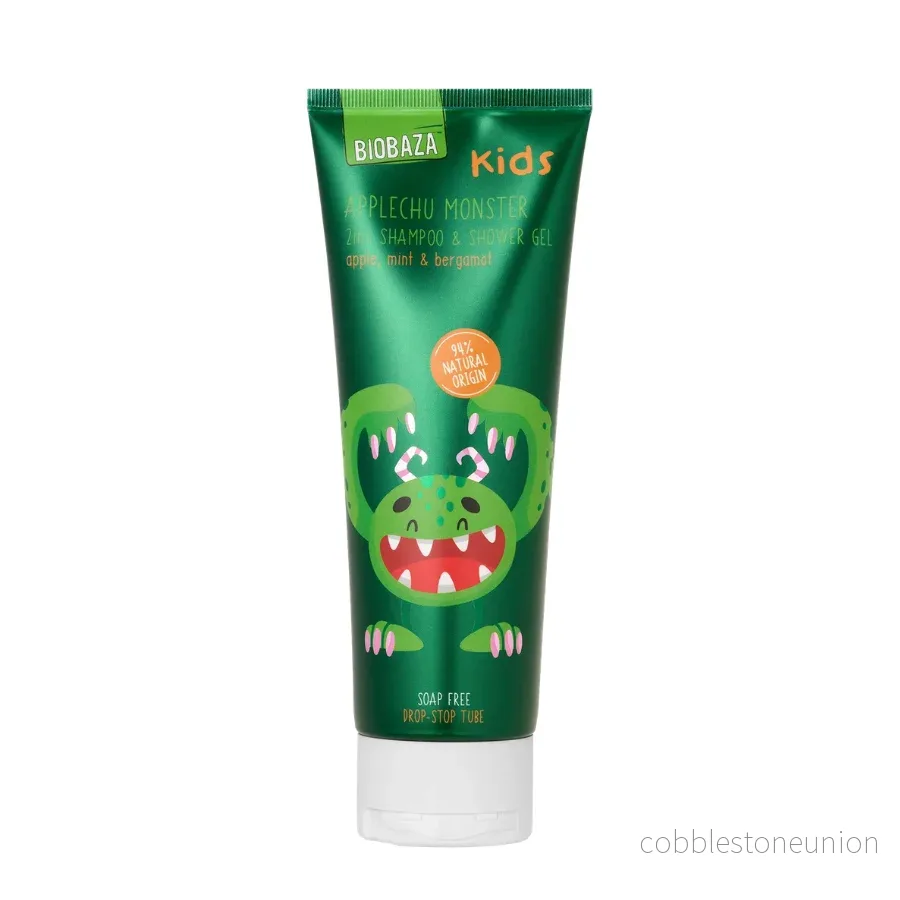 Biobaza, Applechu Monster, Fruity & Fresh, Duschgel & schampo 2-i-1, Naturliga ingredienser, 250 ml Biobaza, Applechu Monster, Fruity & Fresh, Duschgel & schampo 2-i-1, Naturliga ingredienser, 250 ml