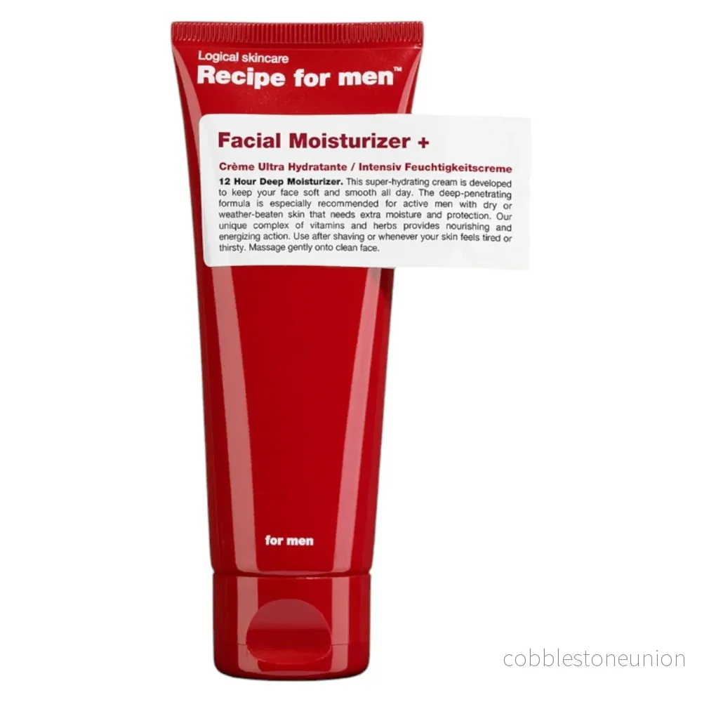 Recipe For Men, Facial Moisturizer +, Återfuktande, Crème, För ansiktet, 75 ml Recipe For Men, Facial Moisturizer +, Återfuktande, Crème, För ansiktet, 75 ml