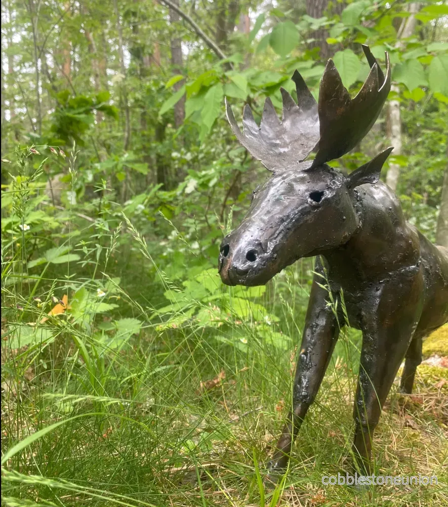 Älg 40 cm - Återvunnen Metall Zimbabwe - Bild 2