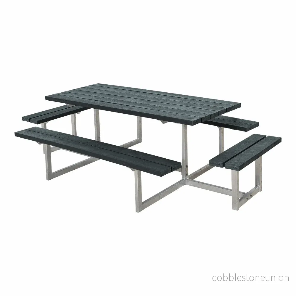 Basic bord-/bænkesæt med 2 påbygninger – 260 cm – ReTex – Grå Basic bord-/bænkesæt med 2 påbygninger – 260 cm – ReTex – Grå
