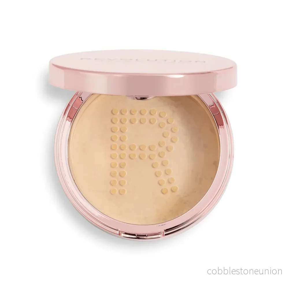 Makeup Revolution, Conceal & Fix, Vegan, Löst fixeringspuder, Mellangul, 13 g - Bild 3
