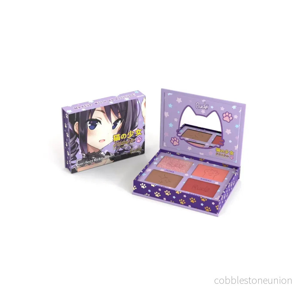 Rude Cosmetics, Purr-fect Neko, Fleranvändning, Ansiktspalett, 4 nyanser Rude Cosmetics, Purr-fect Neko, Fleranvändning, Ansiktspalett, 4 nyanser