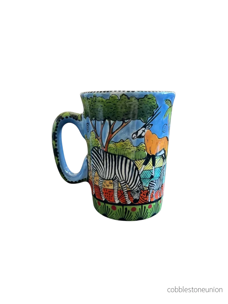 Mugg Safarimotiv 11 cm - Handgjort Porslin Zimbabwe - Bild 2