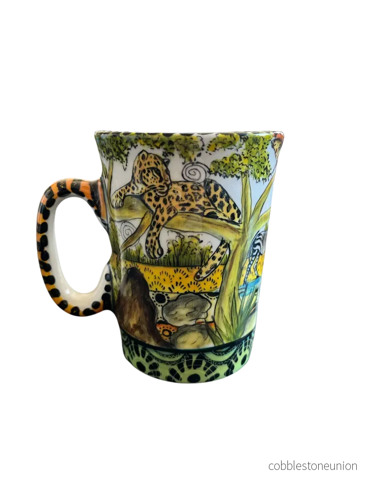 Mugg Safarimotiv 11 cm - Handgjort Porslin Zimbabwe