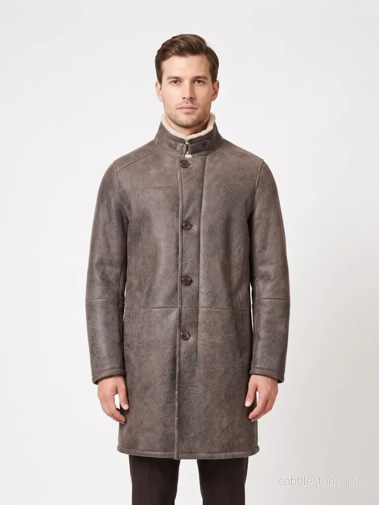 Carlo, 100 cm. – Collar Nappa Lamb Crack Washed – Man Dark Brown Carlo, 100 cm. – Collar Nappa Lamb Crack Washed – Man Dark Brown