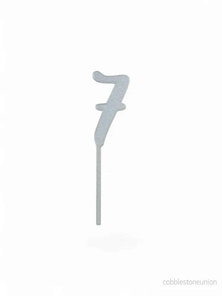 Cake Topper Siffra - 7 Guld/Silver - Bild 2