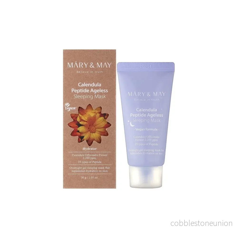 Mary and May, Calendula Peptide Ageless, Hydrating & Calming, Nattsömnsmask, 30 g Mary and May, Calendula Peptide Ageless, Hydrating & Calming, Nattsömnsmask, 30 g