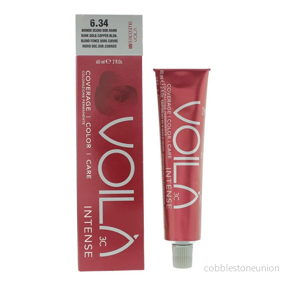 Intercosmo, Voila 3C Intense, Permanent Hair Colour, 6.34 Dark Golden Copper Blonde, 60 ml - Bild 2