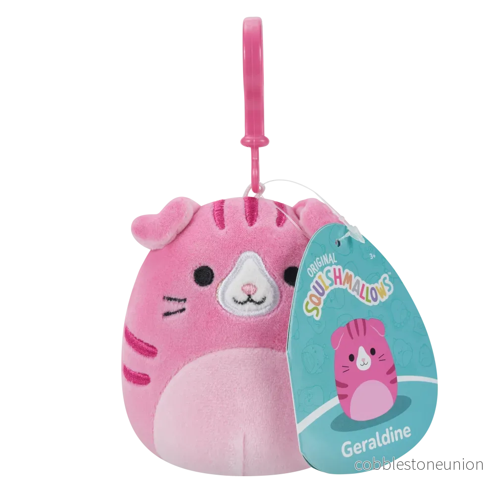 Squishmallows Clip-On Geraldine The Scottish Fold Cat 9 Cm