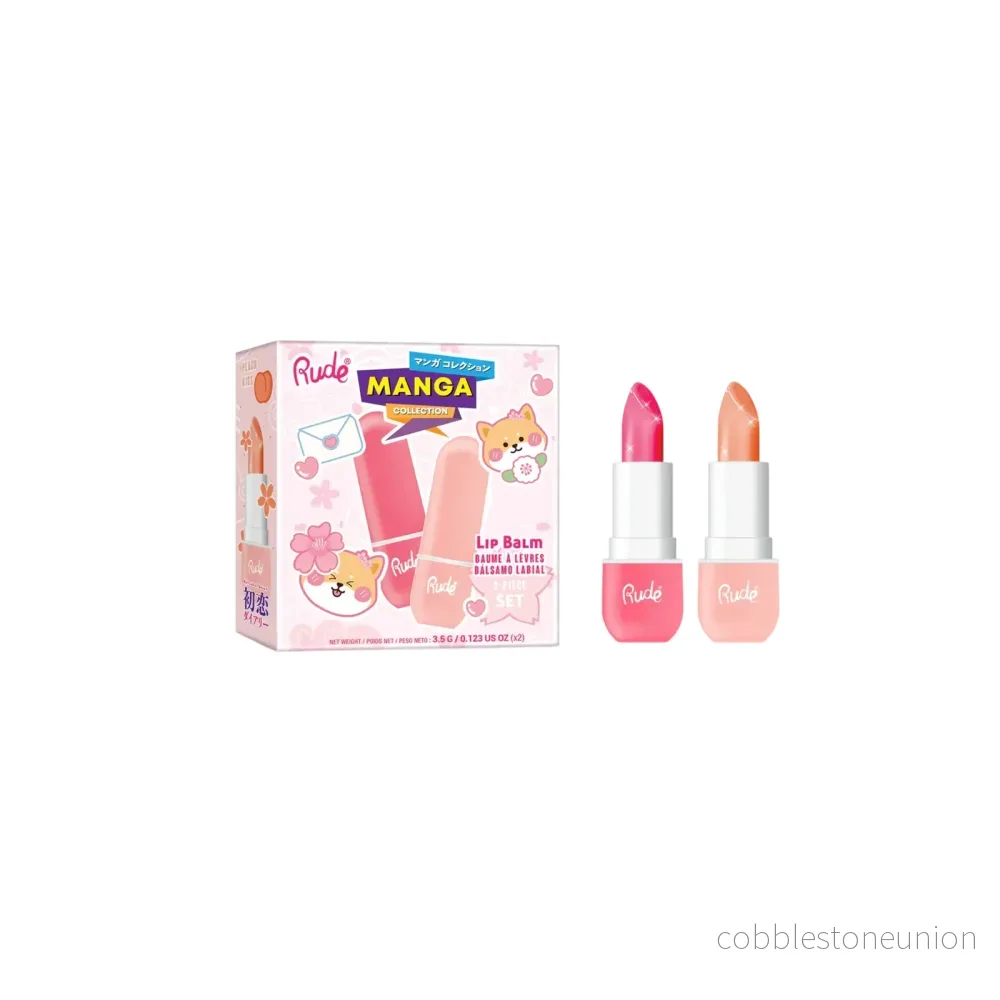 Set Rude Cosmetics: Peach Kiss, Hydrating, Lip Balm, 3.5 ml + Watermelon, Hydrating, Lip Balm, 3.5 ml