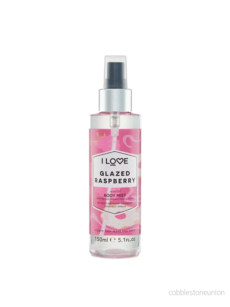 I Love, Signature Collection, Dimma spray, Glaserat hallon, Över hela kroppen, 165 ml
