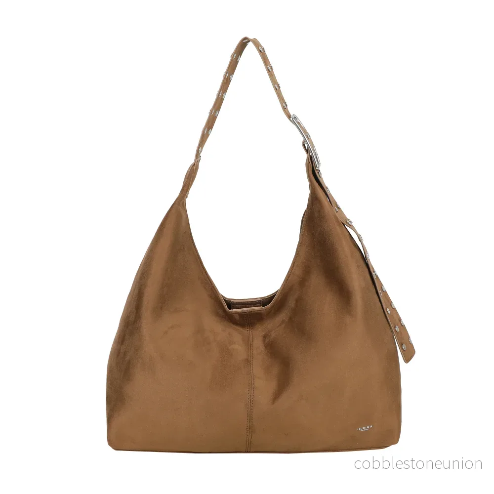 Ulrika Design Handbag Suede stuts taupe
