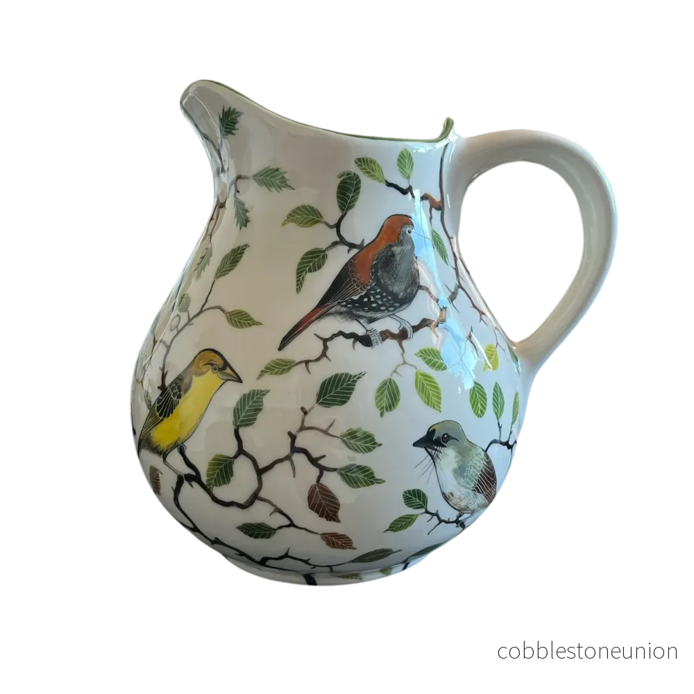 Tillbringare Fågelmotiv 22 cm - Handgjort Porslin Zimbabwe
